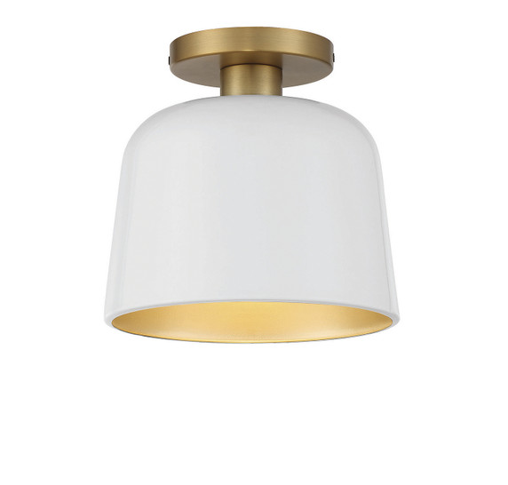 Semi-Flush Mts. Drum Shade by Meridian ( 446 | M60067WHNB ) 