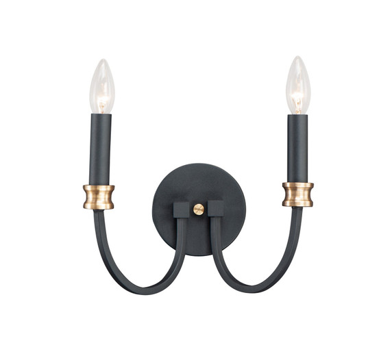 Sconces Double Candle by Maxim ( 16 | 11372BKAB Charlton ) 