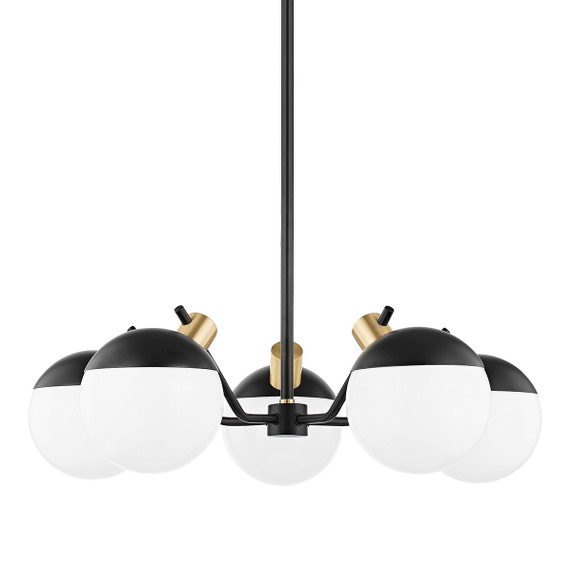 Mid. Chandeliers Glass Down by Mitzi ( 428 | H573805-AGB/SBK Miranda ) 