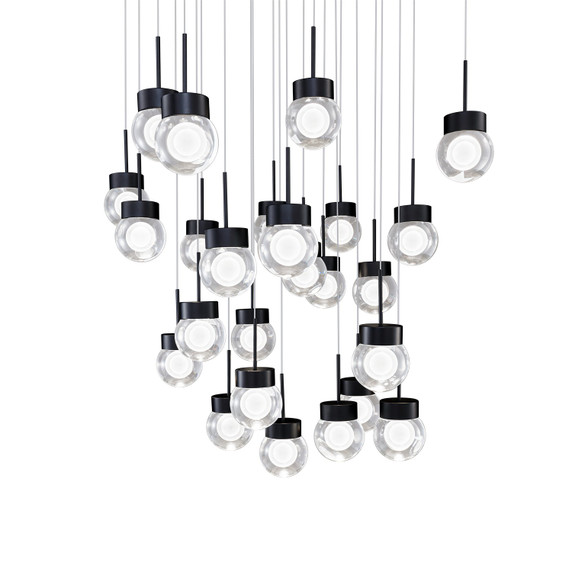 Mid. Chandeliers Multi-Port/Cascade by Modern Forms ( 281 | PD-82025S-BK Double Bubble ) 