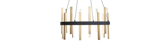 Pendants Glass Down by Modern Forms ( 281 | PD-87924-BK/AB Harmonix ) 