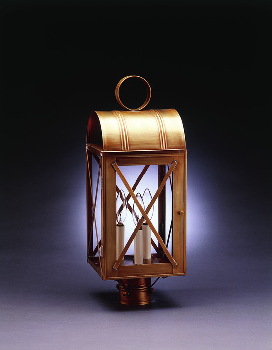 Exterior Post/Pier Head by Northeast Lantern ( 196 | 6053-AB-LT3-CLR Adams ) 