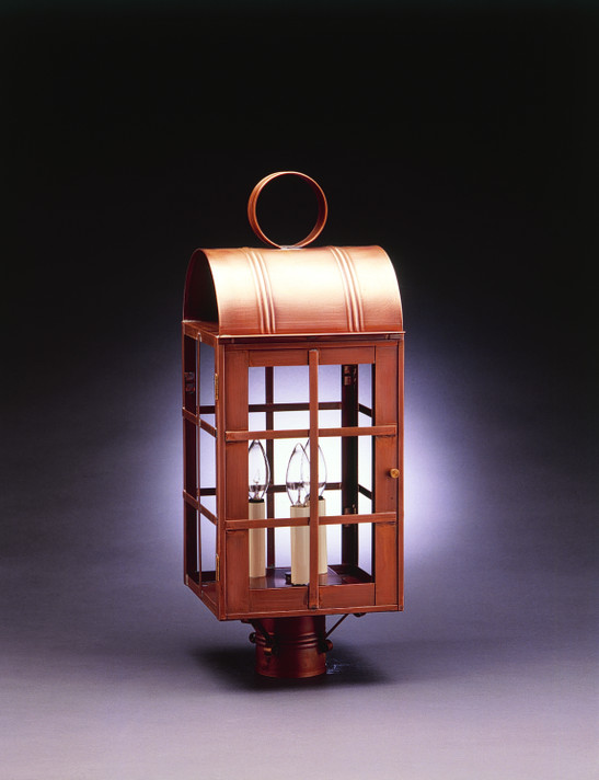Exterior Post/Pier Head by Northeast Lantern ( 196 | 6153-AB-LT3-CLR Adams ) 