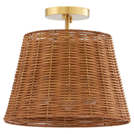 Semi-Flush Mts. Glass Down by Quorum ( 19 | 2893-13-80 Wicker ) 