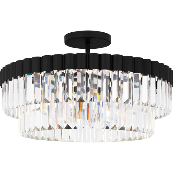 Semi-Flush Mts. Glass Down by Quoizel ( 10 | QSF6742MBK Quoizel Semi-Flush Mount ) 