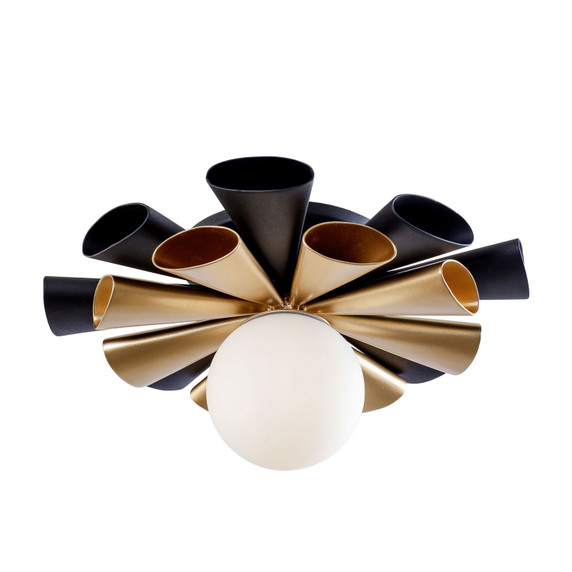 Flush Mounts Glass Down by Varaluz ( 137 | 372S01SMBFG Daphne ) 