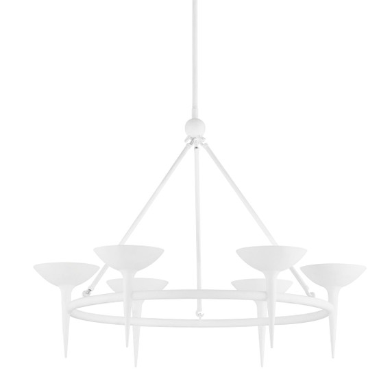 Mid. Chandeliers Glass Up by Troy Lighting ( 67 | F2606-GSW Cecilia ) 