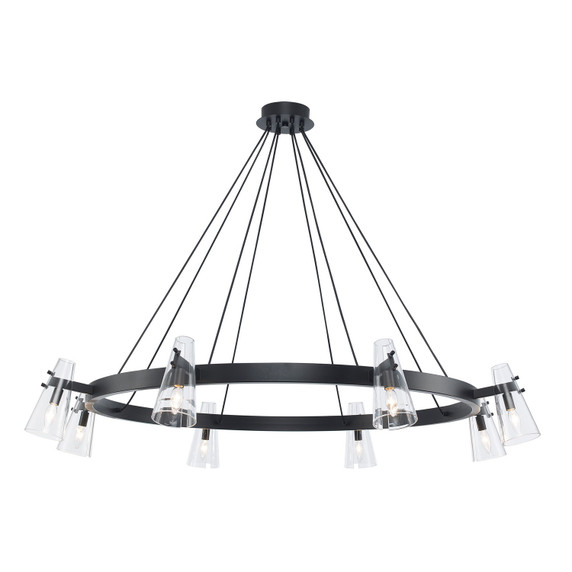 Large Chandeliers Glass Shade by Trans Globe Imports ( 110 | 11678 BK LuminaGlow ) 