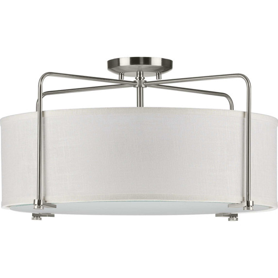Semi-Flush Mts. Drum Shade by Progress Lighting ( 54 | P350110-009 Kempsey ) 