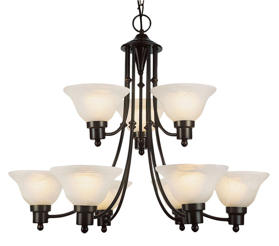 Mid. Chandeliers Glass Up by Trans Globe Imports ( 110 | 6549 WB Perkins ) 