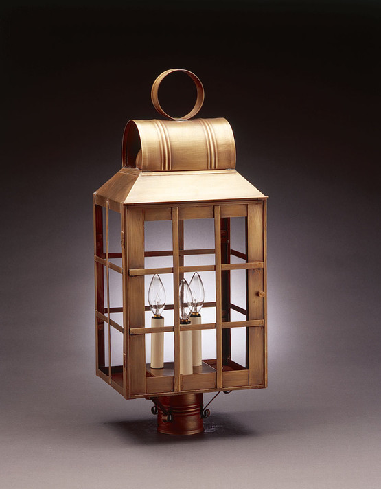Exterior Post/Pier Head by Northeast Lantern ( 196 | 8143-AB-LT3-CLR Lynn ) 