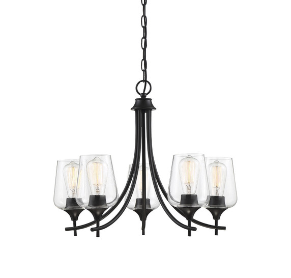 Mid. Chandeliers Glass Up by Savoy House ( 51 | 1-4032-5-BK Octave ) 