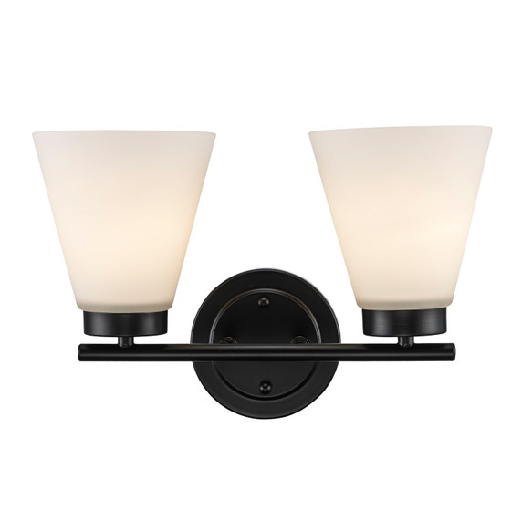 Bathroom Fixtures Two Lights by Trans Globe Imports ( 110 | 71802 BK Fifer ) 