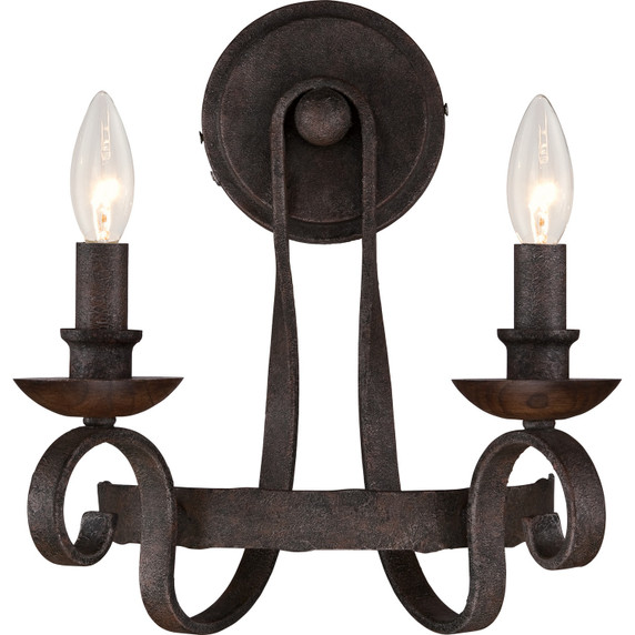 Sconces Double Candle by Quoizel ( 10 | NBE8702RK Noble ) 