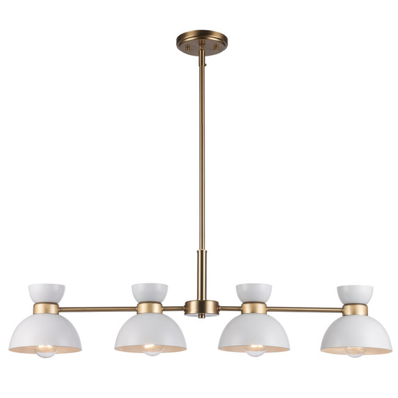 Linear/Island 4 Light + by Trans Globe Imports ( 110 | 71856 WH-AG ) 