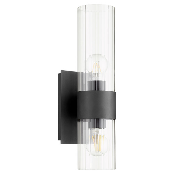 Sconces Single Glass by Quorum ( 19 | 5826-2-69 5827 Clear Fluted Wall Mounts ) 