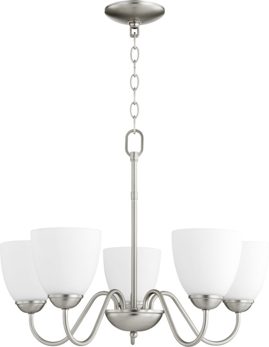 Mid. Chandeliers Glass Up by Quorum ( 19 | 6041-5-65 6041 Chandeliers ) 