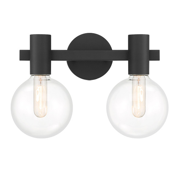Bathroom Fixtures Two Lights by Savoy House ( 51 | 8-3076-2-BK Wright ) 