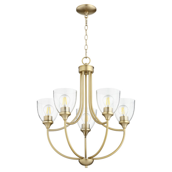 Mid. Chandeliers Glass Up by Quorum ( 19 | 6059-5-280 Enclave ) 