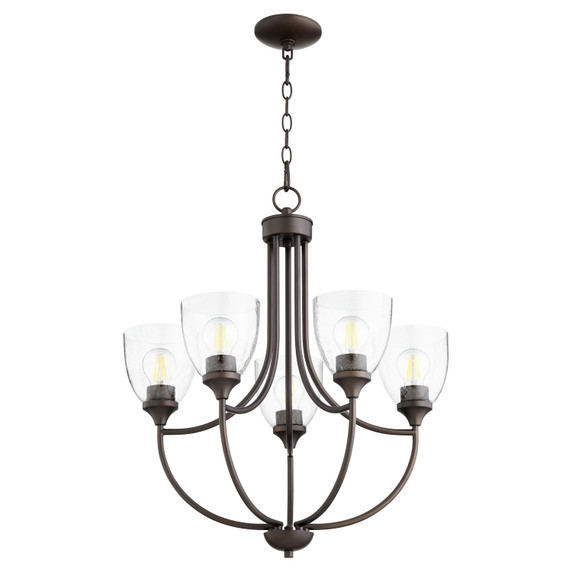 Mid. Chandeliers Glass Up by Quorum ( 19 | 6059-5-286 Enclave ) 