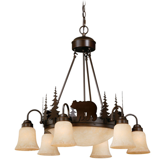 Mid. Chandeliers Glass Down by Vaxcel ( 63 | CH55706BBZ Bozeman ) 