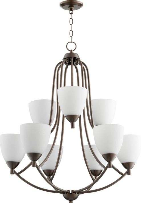 Mid. Chandeliers Glass Up by Quorum ( 19 | 6069-9-86 Barkley ) 