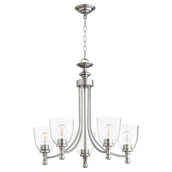 Mid. Chandeliers Glass Up by Quorum ( 19 | 6122-5-265 Rossington ) 