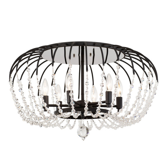 Flush Mounts Cage Style by Varaluz ( 137 | 343S06MB Voliere ) 