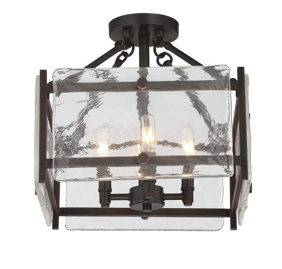 Semi-Flush Mts. Cage by Savoy House ( 51 | 6-3042-4-13 Glenwood ) 