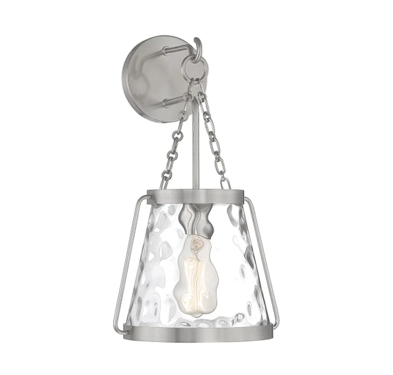 Sconces Single Glass by Savoy House ( 51 | 9-1801-1-SN Crawford ) 