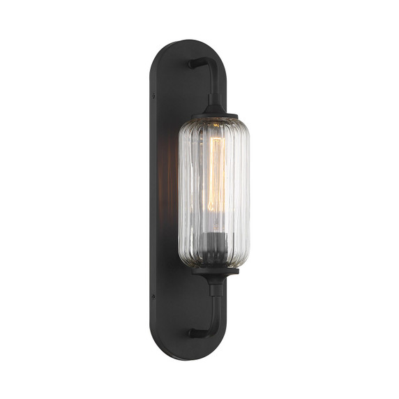 Sconces Single Glass by Savoy House ( 51 | 9-3024-1-BK Holton ) 