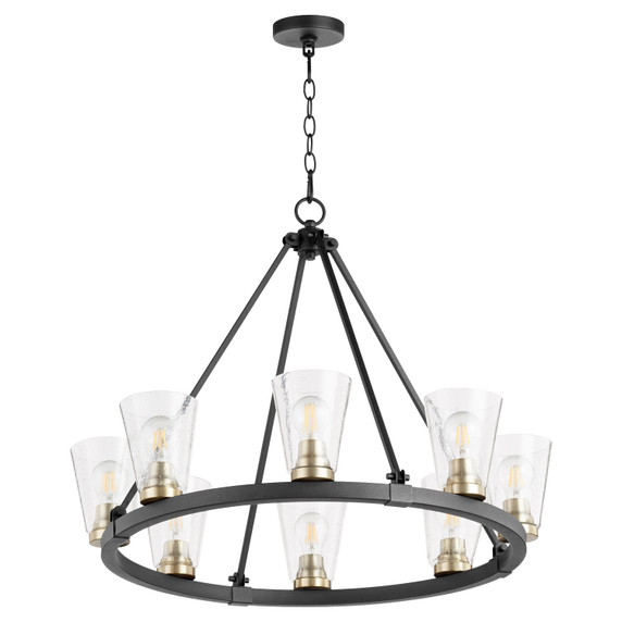 Mid. Chandeliers Glass Up by Quorum ( 19 | 63-8-6980 Paxton ) 