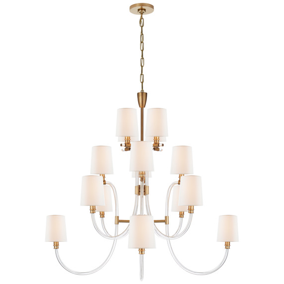 Large Chandeliers Glass Shade by Visual Comfort Signature ( 268 | JN 5030CG/AB-L Clarice ) 