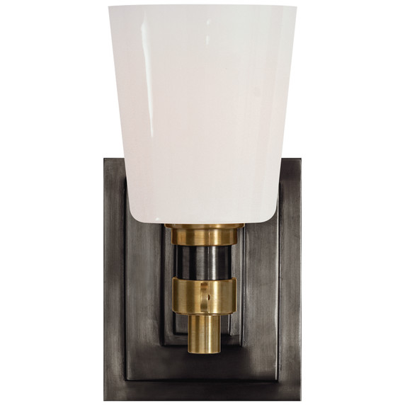 Sconces Single Glass by Visual Comfort Signature ( 268 | TOB 2152BZ/HAB-WG Bryant Bath ) 