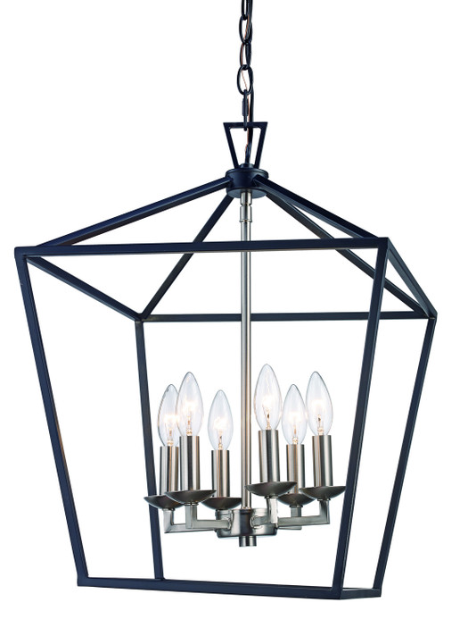 Foyer/Hall Lanterns Open Frame by Trans Globe Imports ( 110 | 10266 BK/BN ) 