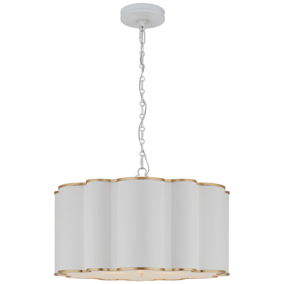 Pendants Drum Shade by Visual Comfort Signature ( 268 | AH 5215WHT/G-FA Markos ) 