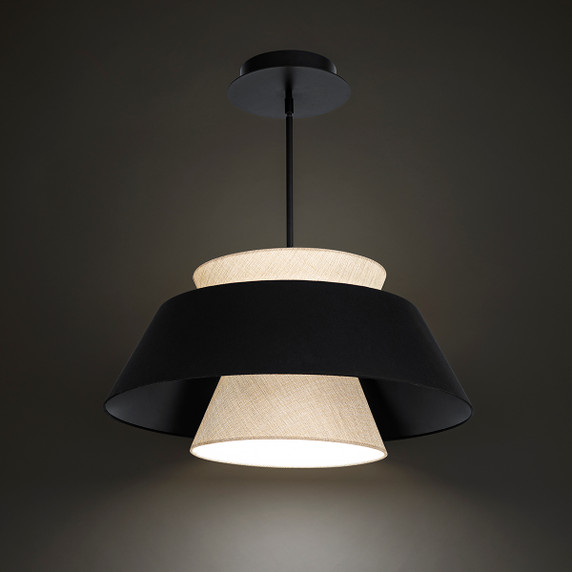 Pendants Fabric Shade by W.A.C. Lighting ( 34 | PD-75126-BK Rockabilly ) 