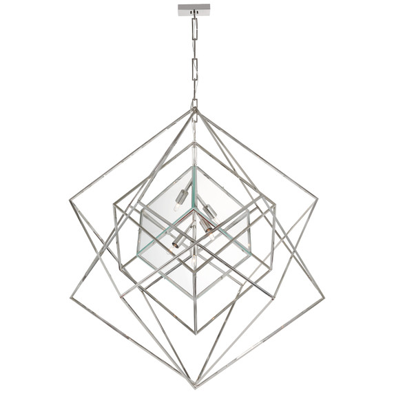 Foyer/Hall Lanterns Open Frame by Visual Comfort Signature ( 268 | KW 5022PN-CG Cubist ) 