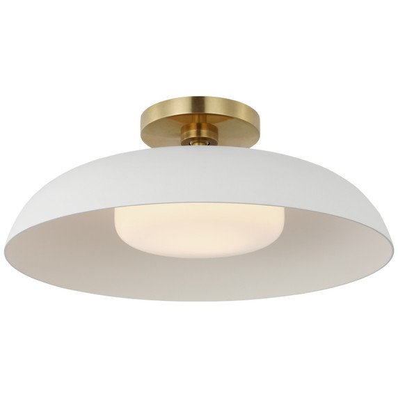 Semi-Flush Mts. Glass Down by Visual Comfort Signature ( 268 | AL 4040HAB/WHT-WG Cyrus ) 