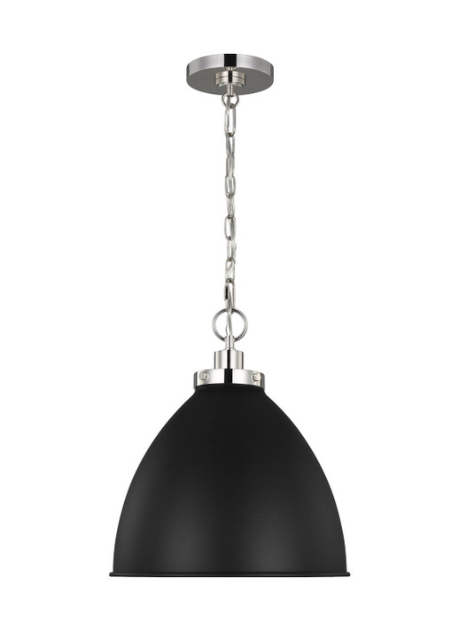 Pendants Metal Shade by Visual Comfort Studio ( 454 | CP1291MBKPN Wellfleet ) 