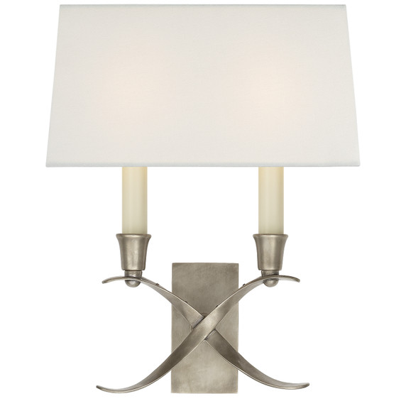 Sconces Double Candle by Visual Comfort Signature ( 268 | CHD 1190AN-L Cross Bouillotte ) 