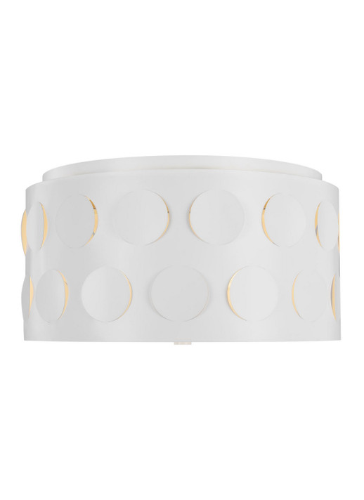 Flush Mounts Drum Shade by Visual Comfort Studio ( 454 | KSF1013MWT Dottie ) 