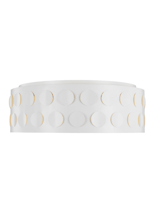 Flush Mounts Drum Shade by Visual Comfort Studio ( 454 | KSF1024MWT Dottie ) 
