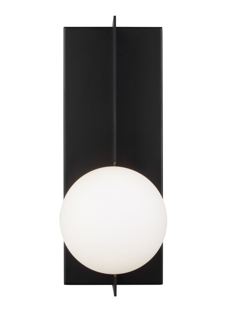 Sconces Single Glass by Visual Comfort Modern ( 182 | 700WSOBLB-LED930 Orbel ) 