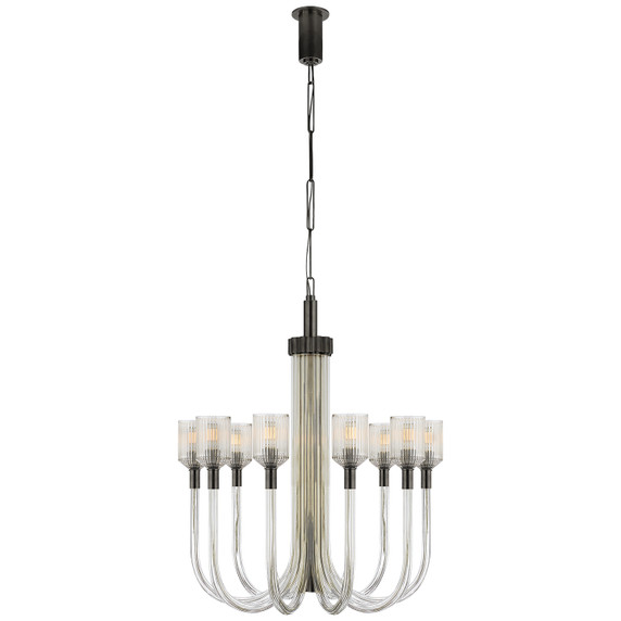 Mid. Chandeliers Glass Up by Visual Comfort Signature ( 268 | KW 5401CRB/BZ Reverie ) 