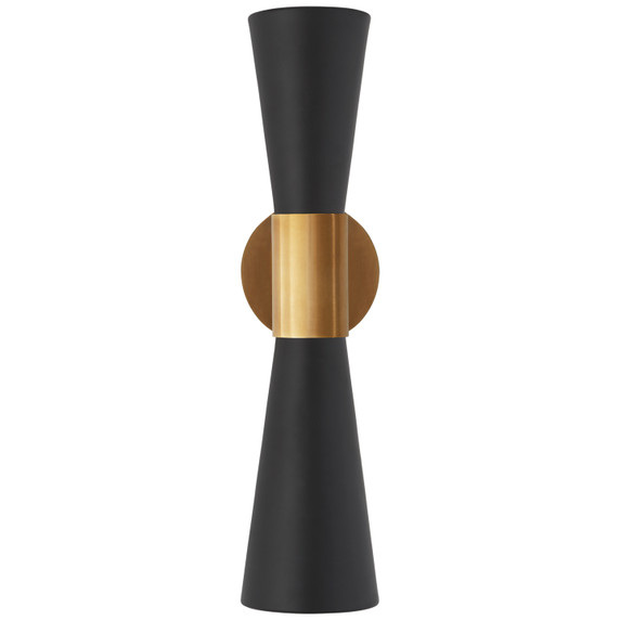 Sconces Double Candle by Visual Comfort Signature ( 268 | ARN 2009HAB/BLK Clarkson ) 