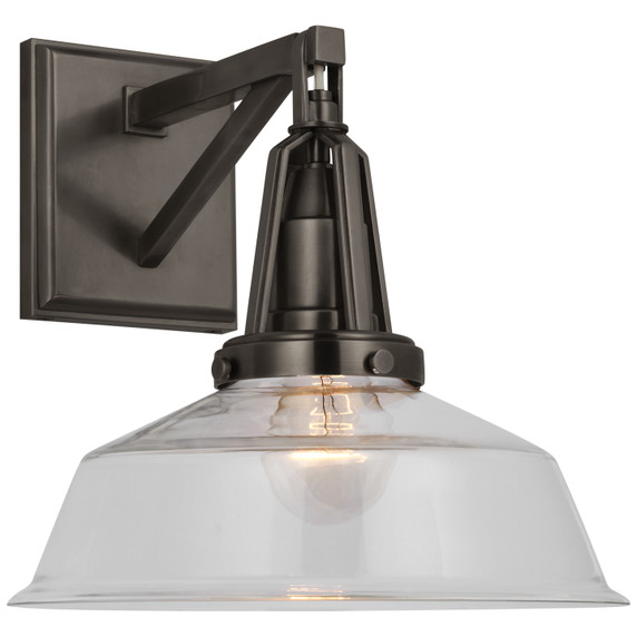Sconces Single Glass by Visual Comfort Signature ( 268 | CHD 2455BZ-CG Layton ) 