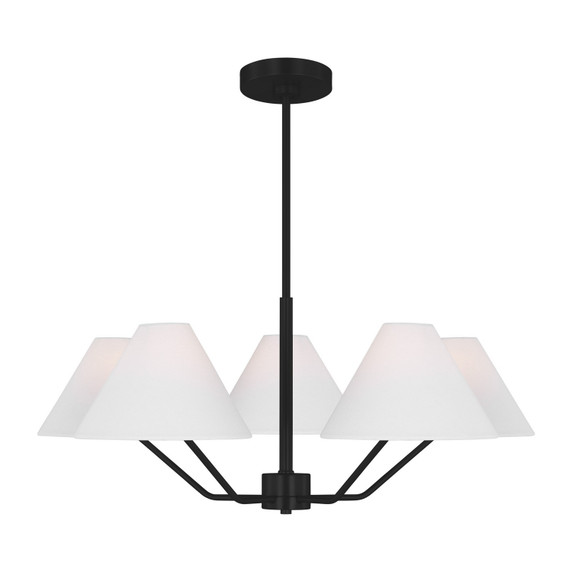Mid. Chandeliers Glass Down by Visual Comfort Studio ( 454 | DJC1005MBK Burke ) 