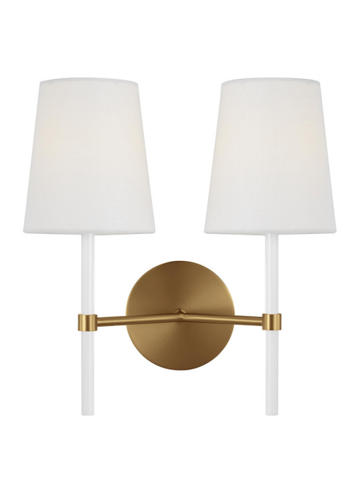 Sconces Double Candle by Visual Comfort Studio ( 454 | KSW1102BBSGW Monroe ) 