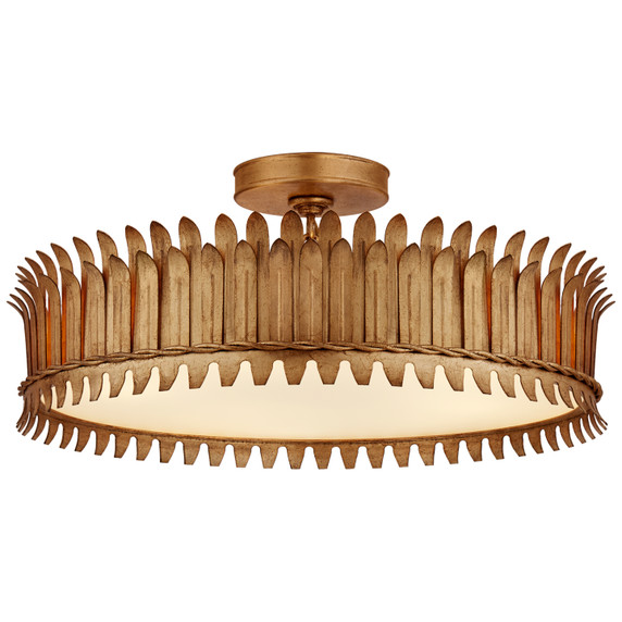 Semi-Flush Mts. Drum Shade by Visual Comfort Signature ( 268 | SK 4207GI Leslie ) 